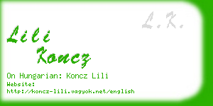 lili koncz business card